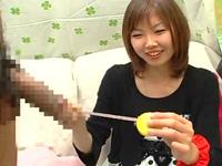 美女によるチン長計測→ついでにそのまま抜いてもらいました
