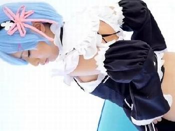 貧乳けど完成度激高!!REゼ〇・レムコスプレの美少女がアヘアヘ淫語性交