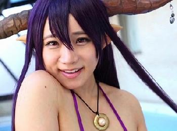 爆乳Kカップのコスプレイヤーと性交オフ会!!グ〇ブルコスプレの天使とSSRな中出し発射