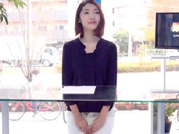 女子アナウンサー志望の女子大生が淫語ニュースを読みながら恍惚アクメ!!