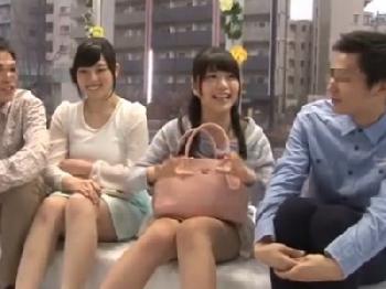 お金に惑わされた素人カップル二組がマジックミラー号でスワッピング乱交開始W