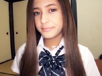 制服が似合いすぎる褐色肌のハーフ美少女とまったりハメ撮り!!