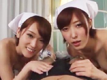 痴女ナースコンビが患者を逆夜這いして3P種付け性交
