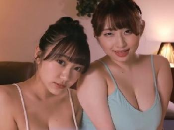 まるで夢の様!!ダブル巨乳の女子校生に挟まれて精子が足りない