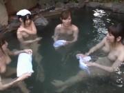 温泉で時間を止めたり動かしたりして完全陵辱