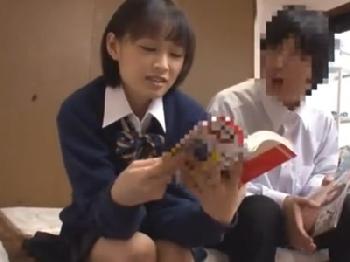 先輩女子校生に頼み込んで性交→無許可で種付け射精までW