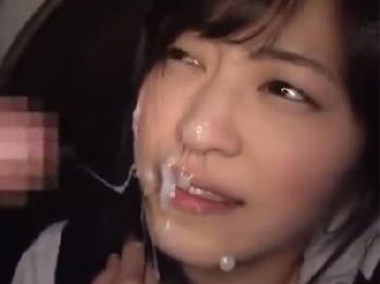 痴漢男に強引に犯されて顔中精液塗れにされる美少女女子校生