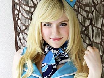 白人コスプレイヤーに大和ペニスを挿し込み種付けプレスでハメ撮り膣内射精!!