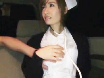 気弱なFカップナースを目かくしして種付け交尾