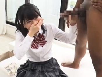 黒人巨根で彼氏の前で寝取られて大量精液を注入される女子校生