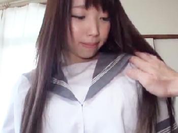 ハメ撮り援交する女子校生の着衣セクロス