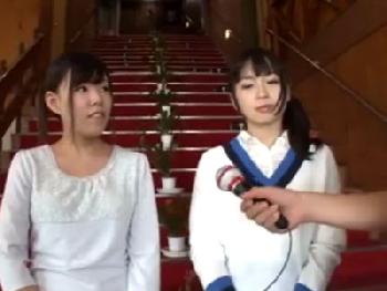 野球拳企画に参加してしまった美少女（右）が罰ゲームで思う存分3Pさせられるエロ企画