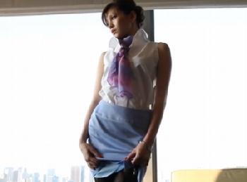 ハーフ顔の魅惑のキャビンアテンダント!!清楚で規律正しい職業とは裏腹に生々しい性交