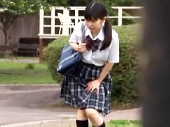野外で小便をしていた女子校生を発見→媚薬付き肉棒を不意にぶち込み強姦