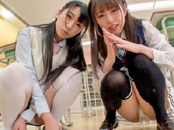 小悪魔美少女たちが猥褻な淫語を吐きながら挑発3P