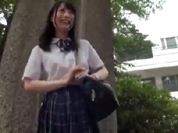 全盛期の夏帆に似てる女子校生が制服で3P絶頂