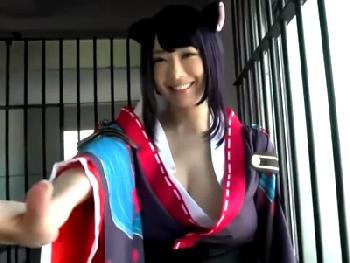 Jカップ巨乳コスプレヤーのRIONちゃんがキモヲタたちに何度も膣内で精子を発射される