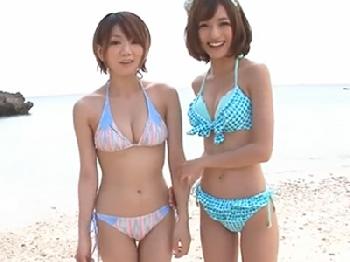 巨根男を逆ナンパしてビーチで3P性交