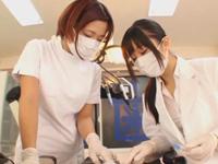 クリニックで紗倉まな・大槻ひびきとハーレム逆3P!!肉食痴女二人組に責められ連続射精
