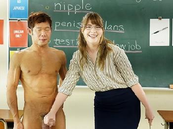 日本語も堪能な英会話の色白教師がイケメン男優に騙されてAVデビュー!!