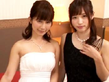 美少女デリヘルコンビが淫語で密着痴女奉仕!!ゴム無し挿入ご奉仕で恍惚発射