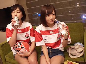 ラグビーフィーバーに乗っかって盛り上がるミーハー女子たちの股間の穴にトライ!!