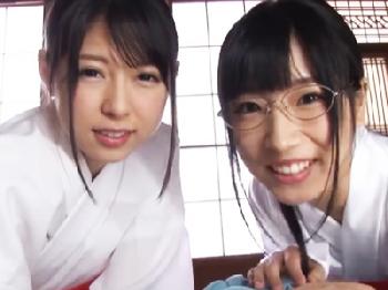 可愛い巫女を集め修行と偽って性奉仕させる神主