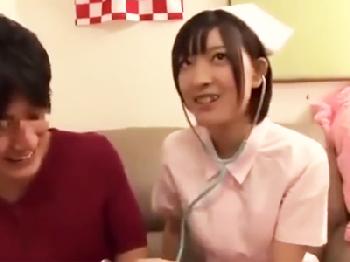 ワイセツな10代巨乳ナースが素人男を往診奉仕SEX!!