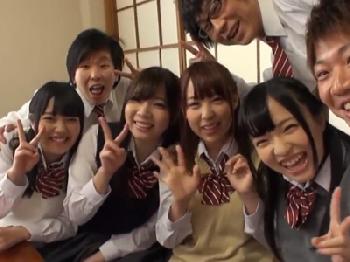 修学旅行でハメ外した女子校生が旅館で中出し乱交開始