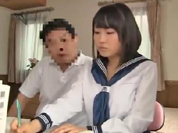 変態な家庭教師に迫られ抵抗出来ずに犯される巨乳女子校生