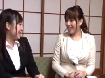 ムチッとした肉感的な巨乳人妻2人と温泉旅行中にハーレム3Pで中出し!!