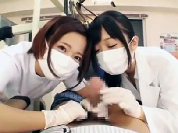 凄い綺麗な歯科助手たちに玩具にされてマゾヒスティック男が昏倒!!