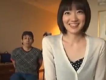 夫を拘束→眼の前で他人との顔面射精セックスを誇示するクソ人妻