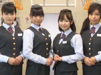 とても綺麗な乗務員達が通勤車両で最高のおもてなしをしてくれる中出しオメコ鉄道W