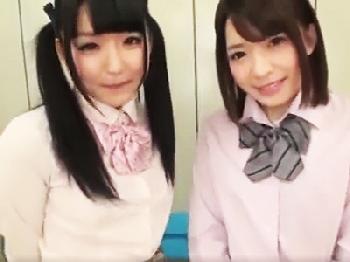 童顔の魅力的な女子校生2人に拘束されて性的欲望処理用肉棒にされてしまって精液連続噴出