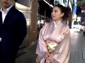 赤坂の街角で夫に不満を持つセレブ人妻をナンパ→和服の中は性的欲望の塊だった