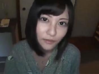 黒髪ショートヘアの童顔娘とのお泊りハメ→精液ぶっかけ射精