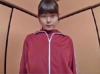 あずき色ジャージのJCのブルマに穴開けて着衣性交