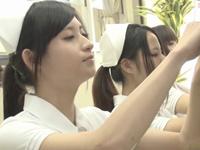 モデル級のとても綺麗な白衣の天使達が入念なフェラチオ