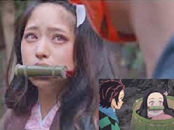 旭日旗ピアスで話題になった大人気JAPANアニメ鬼滅の刃をAV化