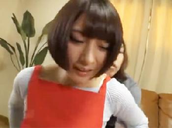 黒髪ボブの家政婦おねえさんが強引膣内でスペルマを発射される