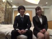 巨乳自慢な新人女性会社員が終電逃して既婚上司とラブホテルに置き去りにされ一晩限りの燃え上がる膣射性交