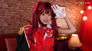 コスプレ姿の金髪巨乳が熱を帯びたディープなフェラチオと騎乗位で男を悶絶させまくる性交!!